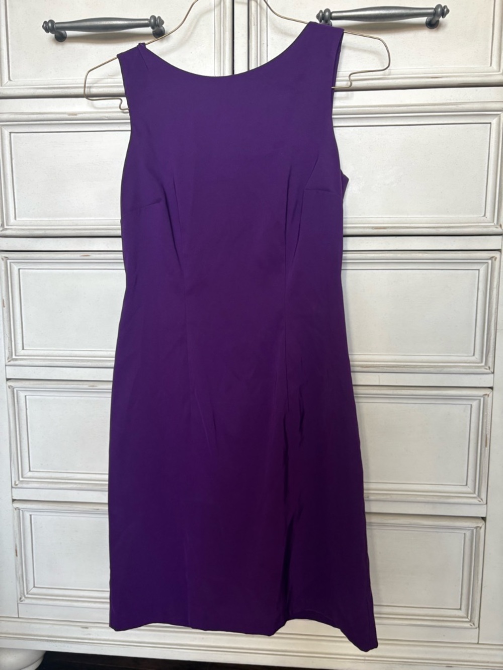 Dressbarn Purple Sheath Dress Size 4 Sleeveless Work Office Dress